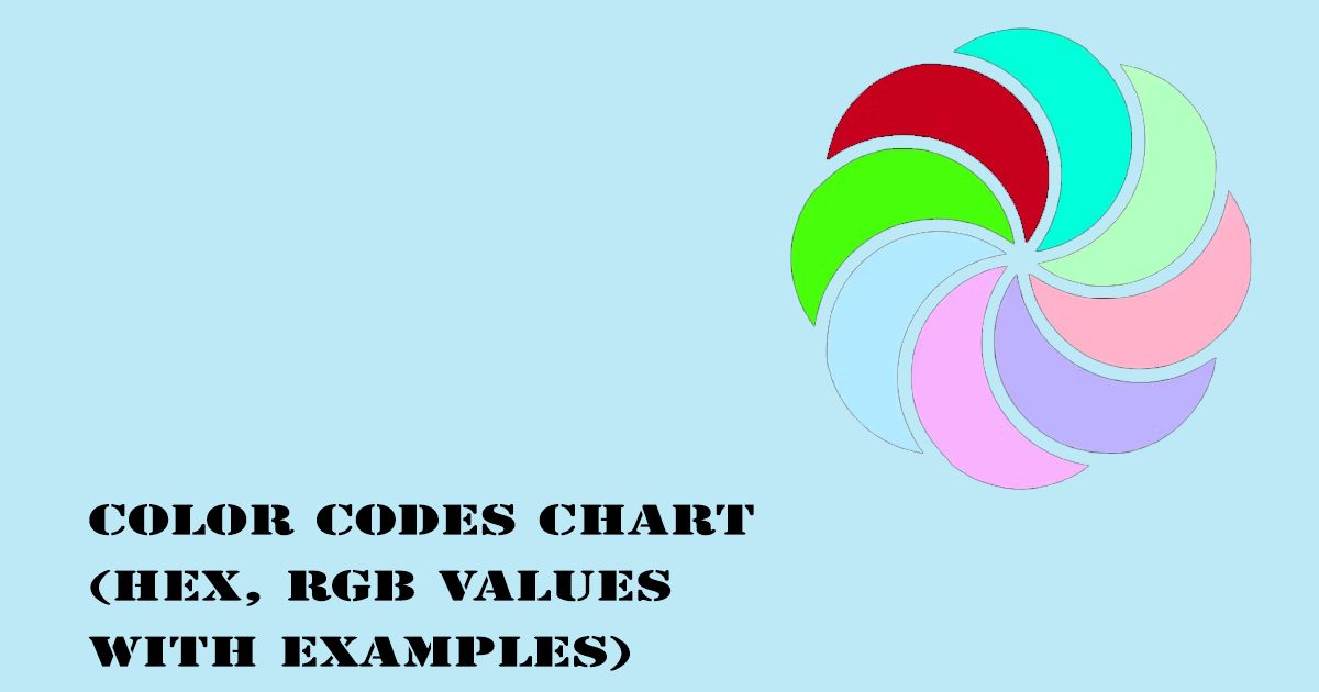 Designed Image with 'Color Codes Chart (HEX, RGB Values with Examples)' text on it.