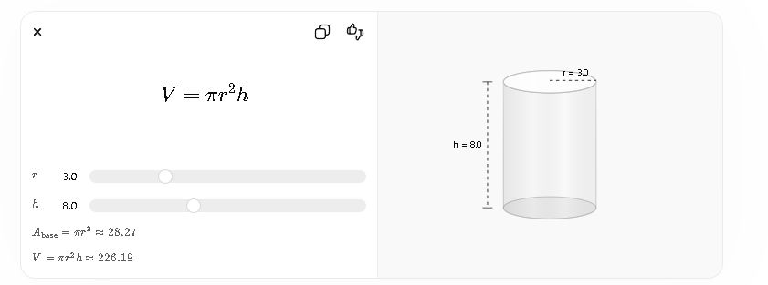 diagram showing cylinder volume calculation