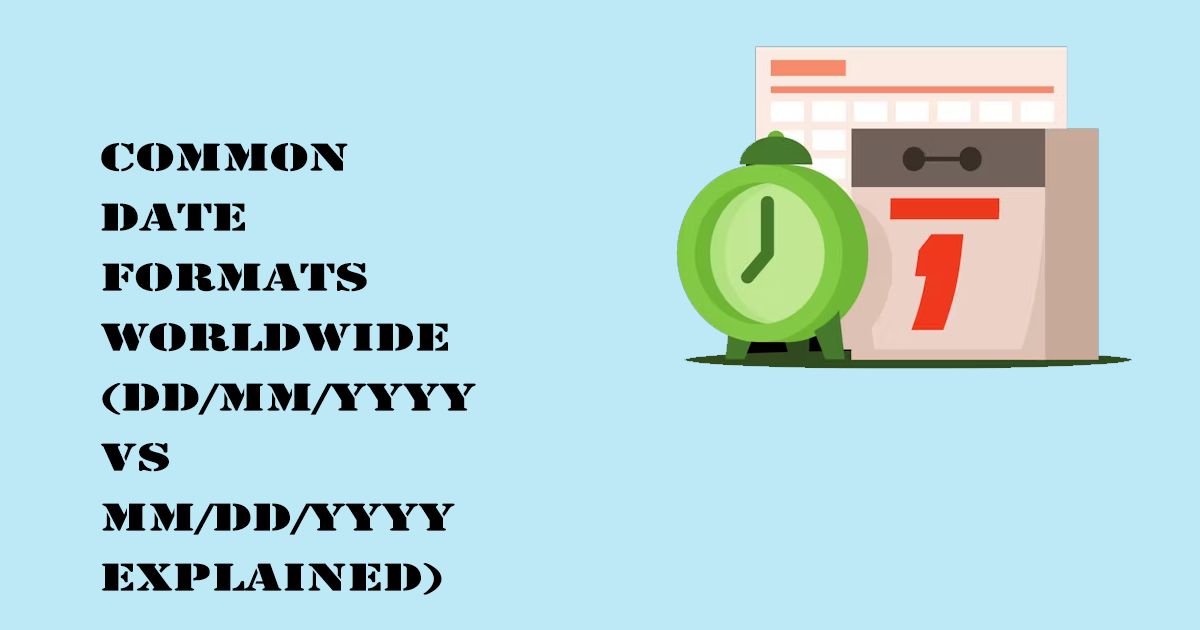 Designed Image with 'Common Date Formats Worldwide (DD/MM/YYYY vs MM/DD/YYYY Explained)' text on it.