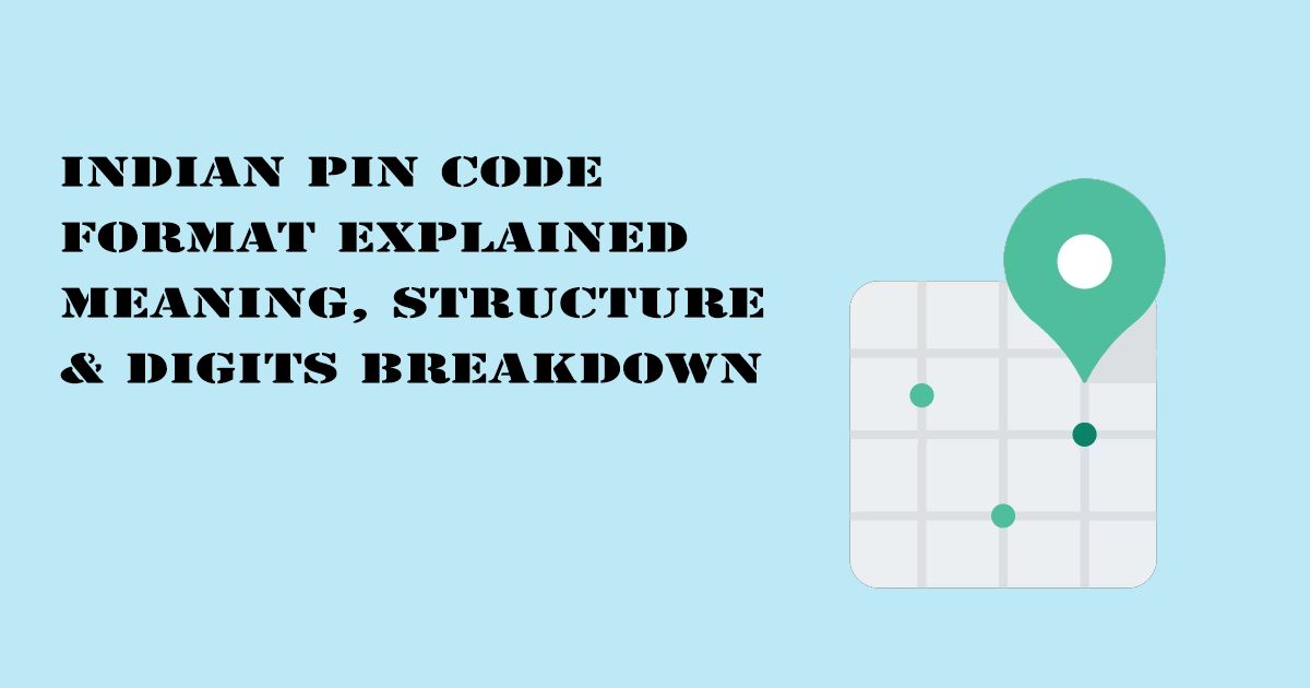 Designed Image with 'Indian PIN Code Format Explained – Meaning, Structure & Digits Breakdown' text on it.