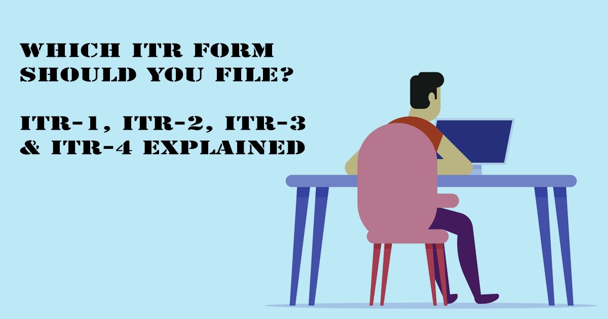 Designed Image with 'Which ITR Form Should You File? ITR-1, ITR-2, ITR-3 & ITR-4 Explained' text on it.