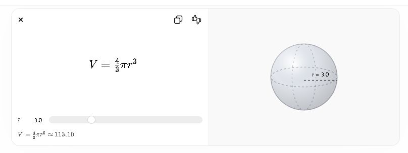 diagram showing sphere volume calculation