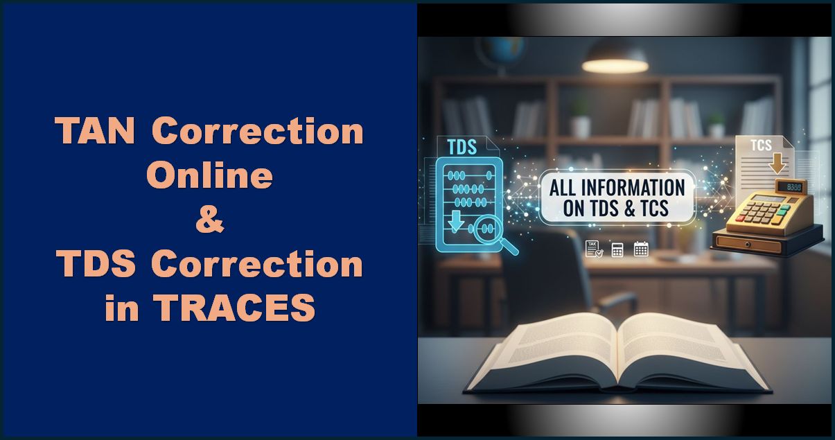 Designed Image with 'TAN Correction Online & TDS Correction in TRACES' text on it