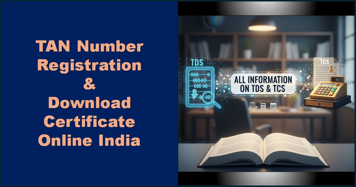 Designed Image with 'TAN Number Registration & Download Certificate Online India' text on it