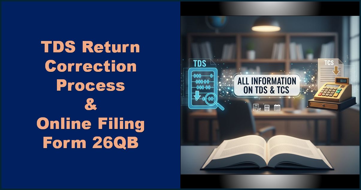 Designed Image with 'TDS Return Correction Process & Online Filing | Form 26QB' text on it